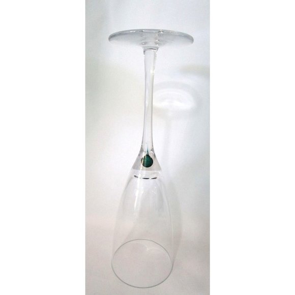 Orrefors Intermezzo Green Teardrop Stem Tall Goblet Wine EUC Sweden Discontinued - Picture 10 of 12